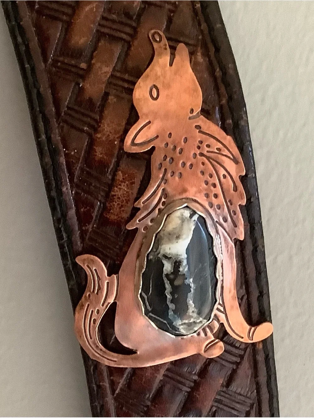 Copper Wolf /White Buffalo stone, adjustable